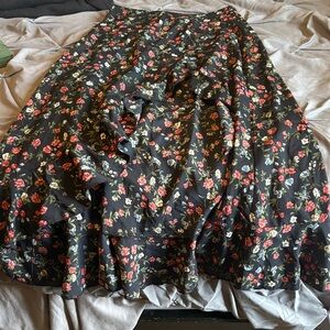 SHEIN Black Floral Maxi Skirt